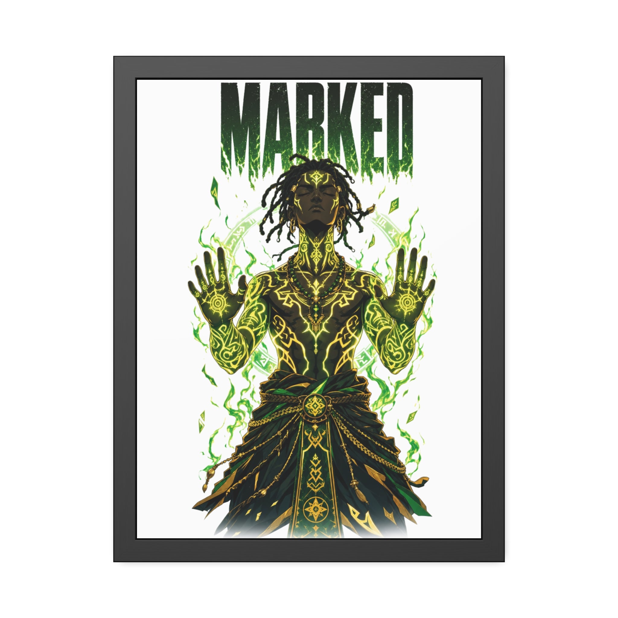 "MARKED" Mystic Warrior Art Print - Framed Poster for Bold Décor