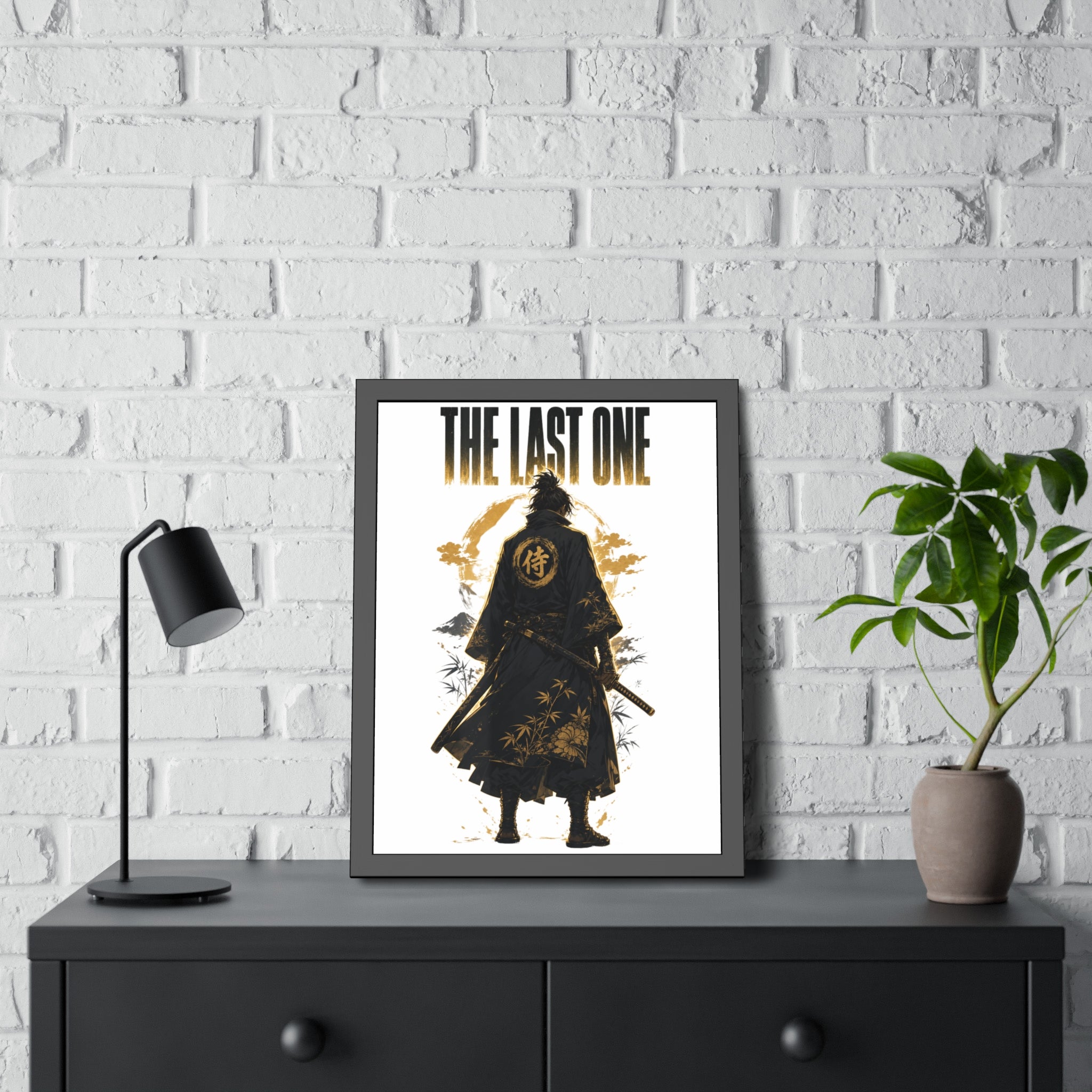 The Last One Samurai Framed Poster — Warrior Silhouette Wall Art
