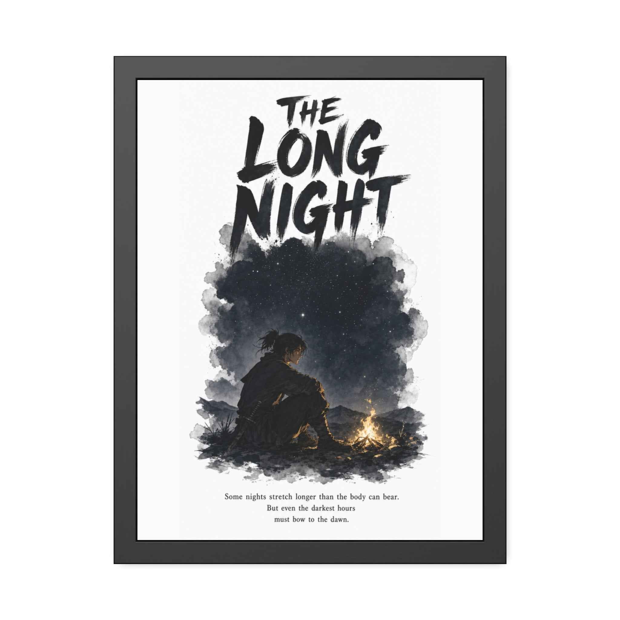 The Long Night Framed Poster — Campfire Night Sky Wall Art