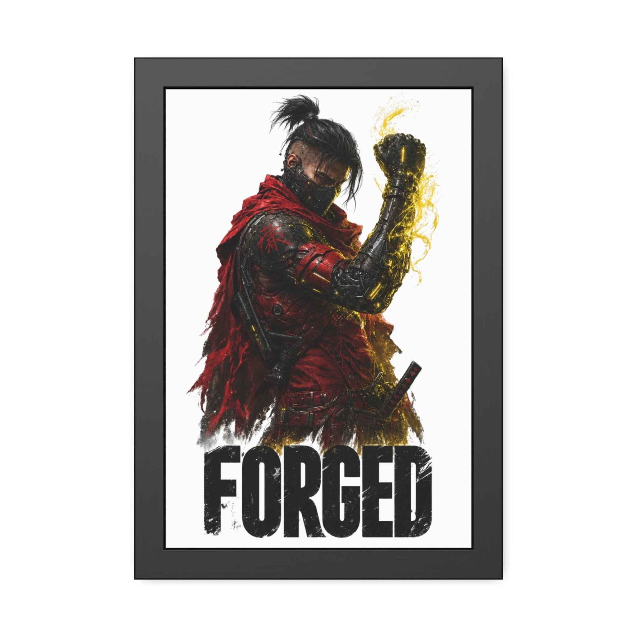 Forged Warrior Framed Poster — Samurai Fantasy Art Print