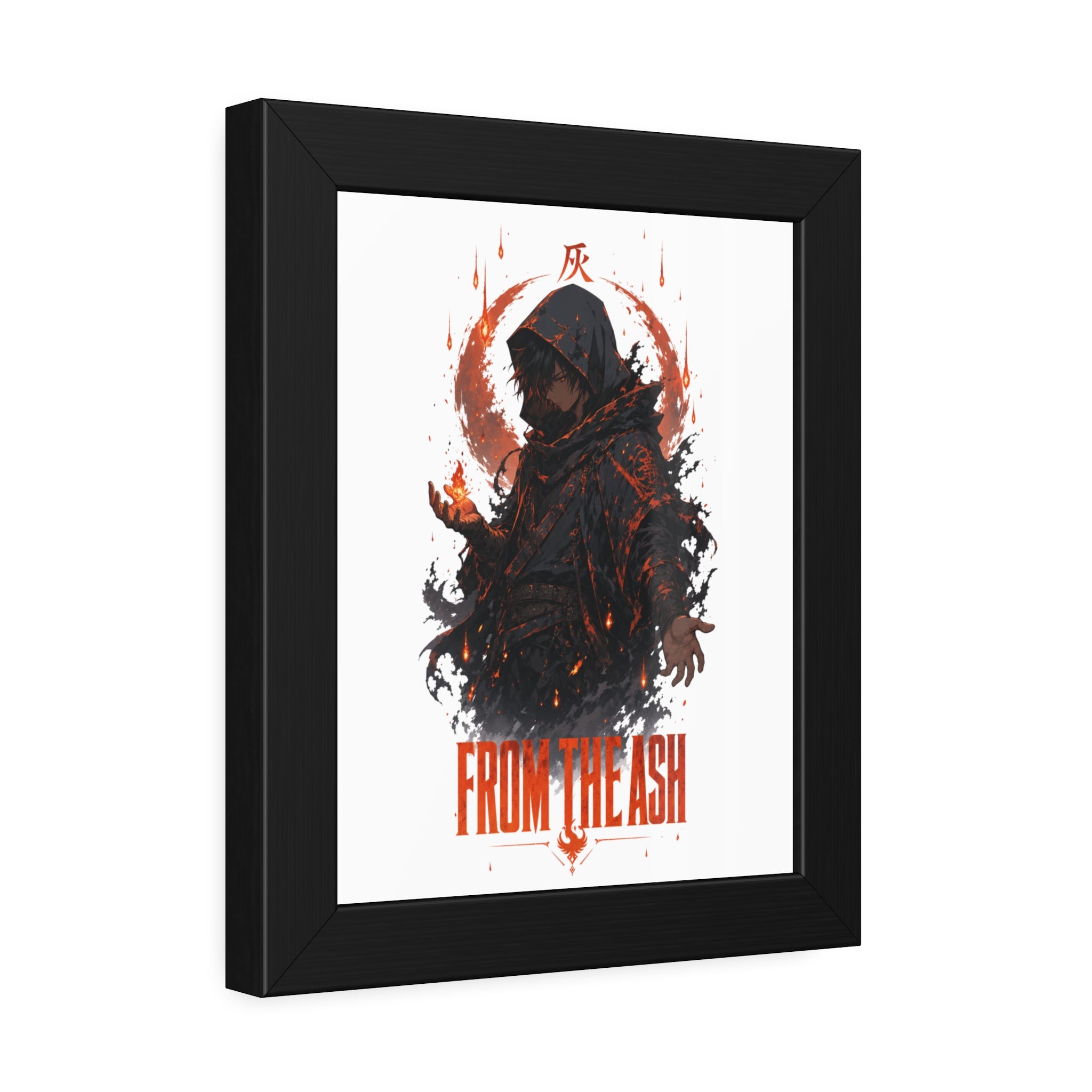 From the Ash Framed Poster — Dark Fantasy Hooded Figure Wall Art