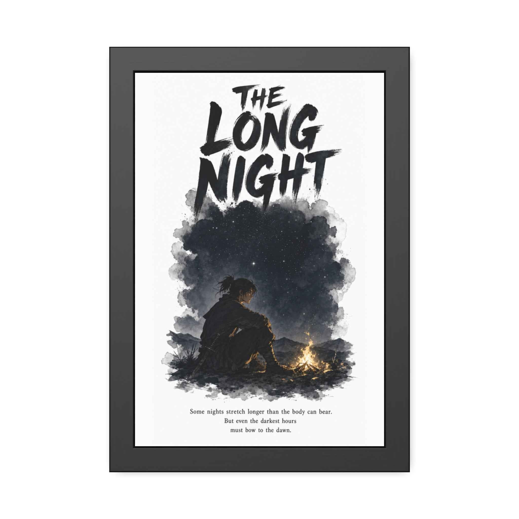 The Long Night Framed Poster — Campfire Night Sky Wall Art