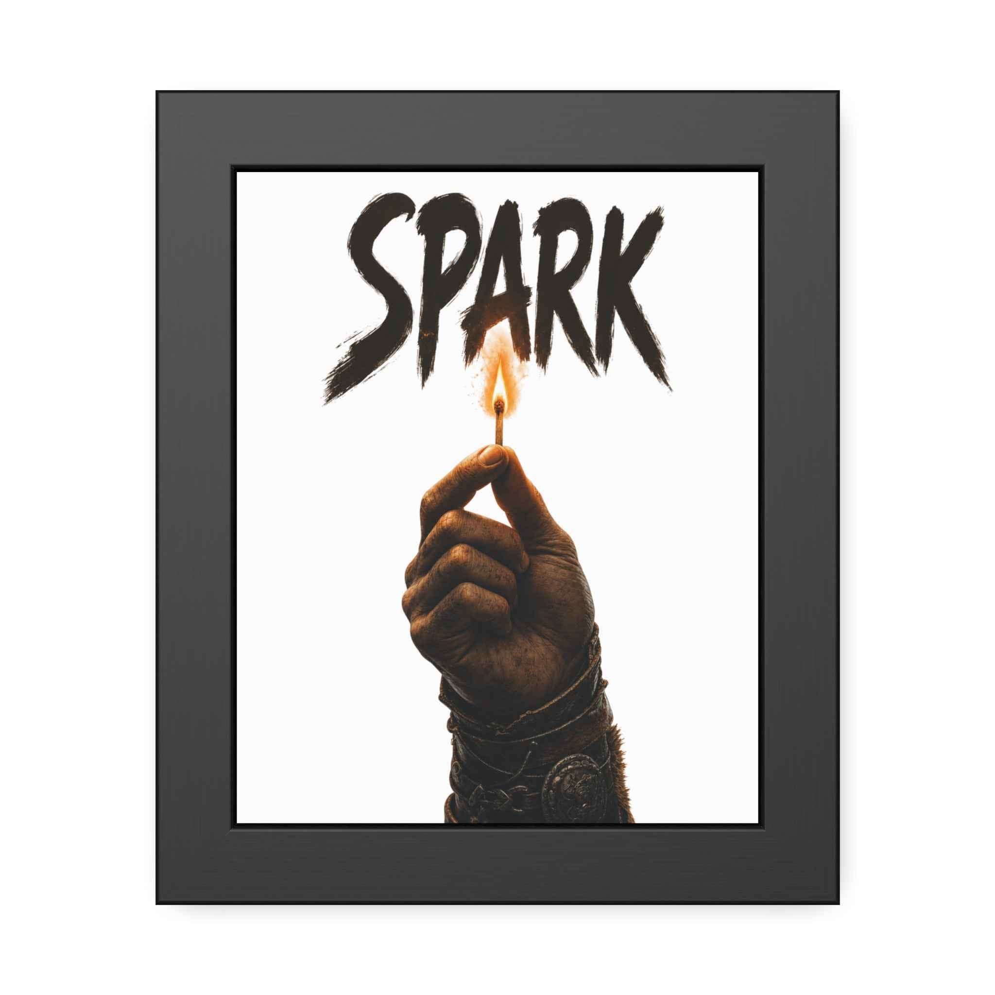 Framed Poster —  Lit Match Spark Wall Art