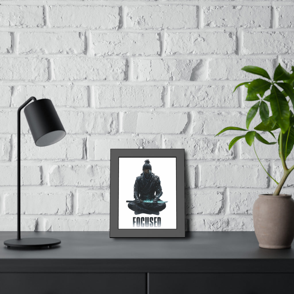 Focused Samurai Framed Poster — Motivational Wall Art