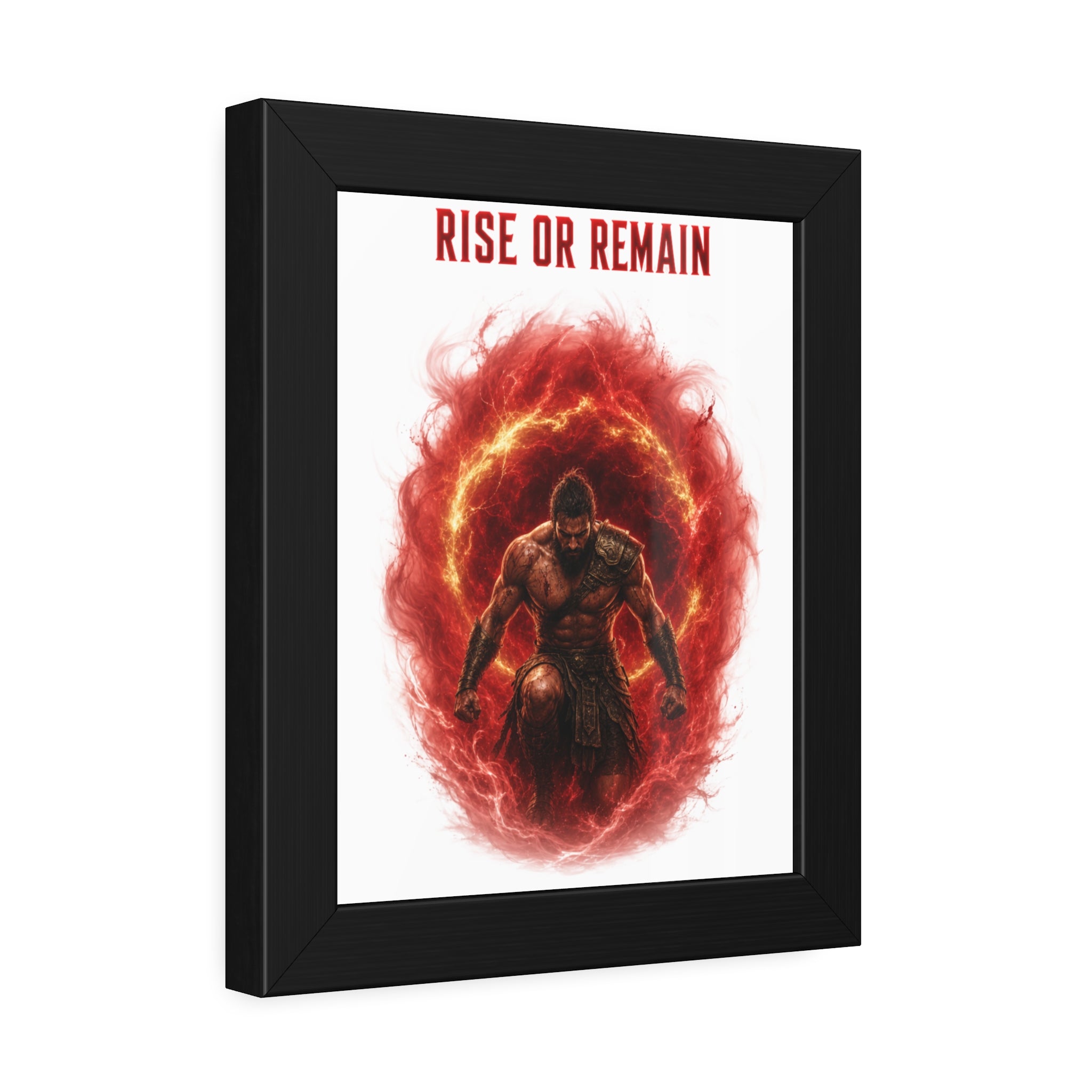 Framed Poster — "Rise or Remain" Spartan Warrior Wall Art