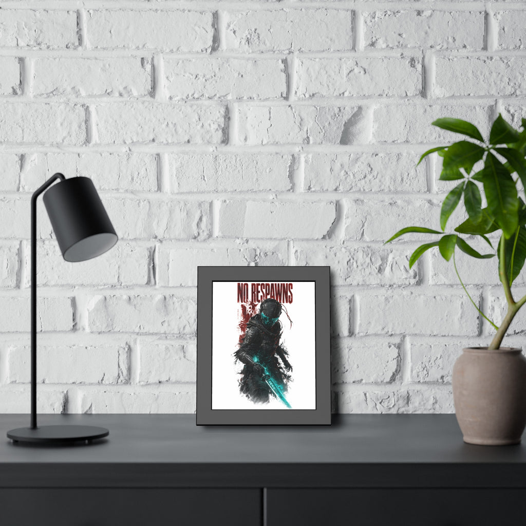 No Respawns Framed Poster — Dark Sci‑Fi Gamer Wall Art