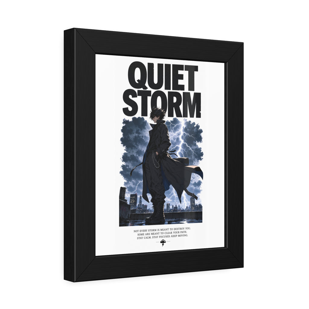 Framed Poster — "Quiet Storm" Dark Urban Lightning Art Print