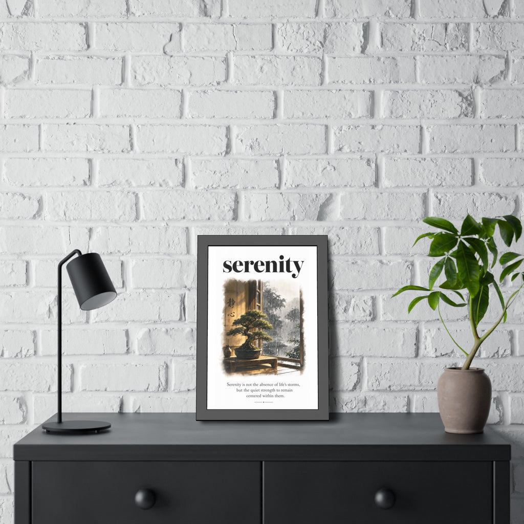 Framed Poster - "Serenity" Bonsai Art Print