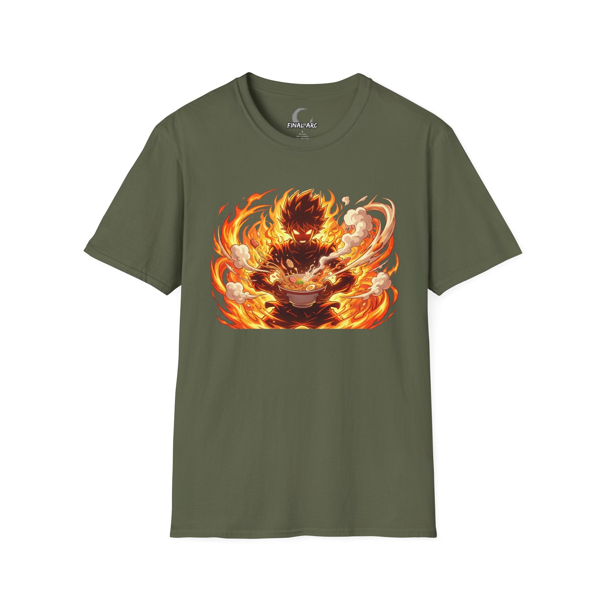 Flaming Anime Ramen Warrior T‑Shirt