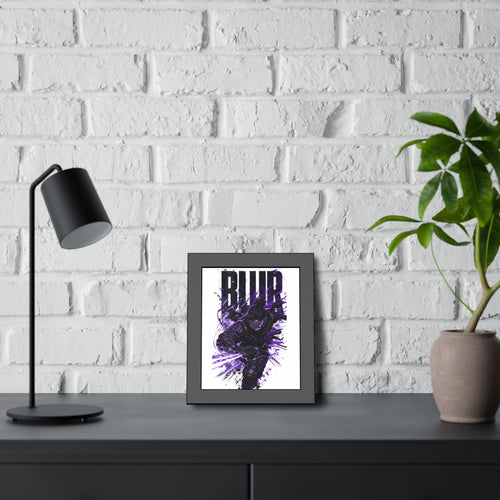 Blur Ninja Framed Poster — Purple Action Art Print