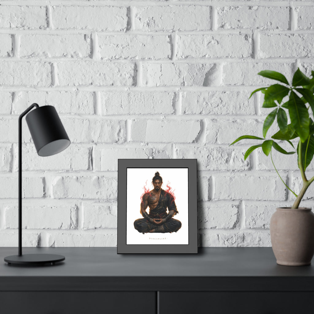 Framed Poster — 'Discipline' Meditating Samurai Art Print