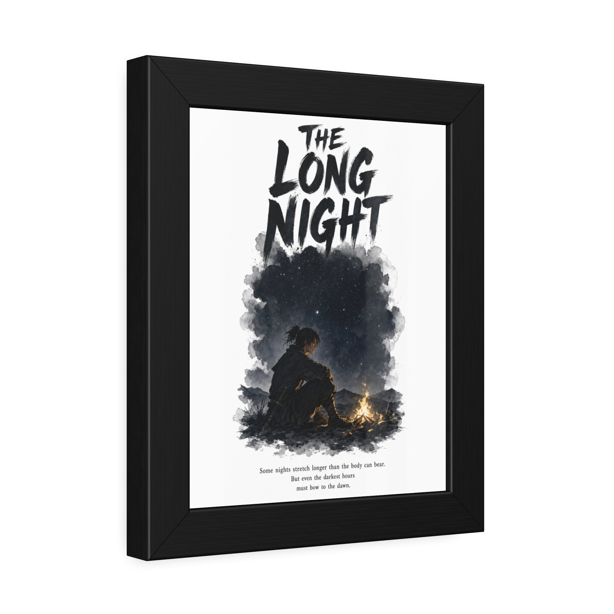 The Long Night Framed Poster — Campfire Night Sky Wall Art