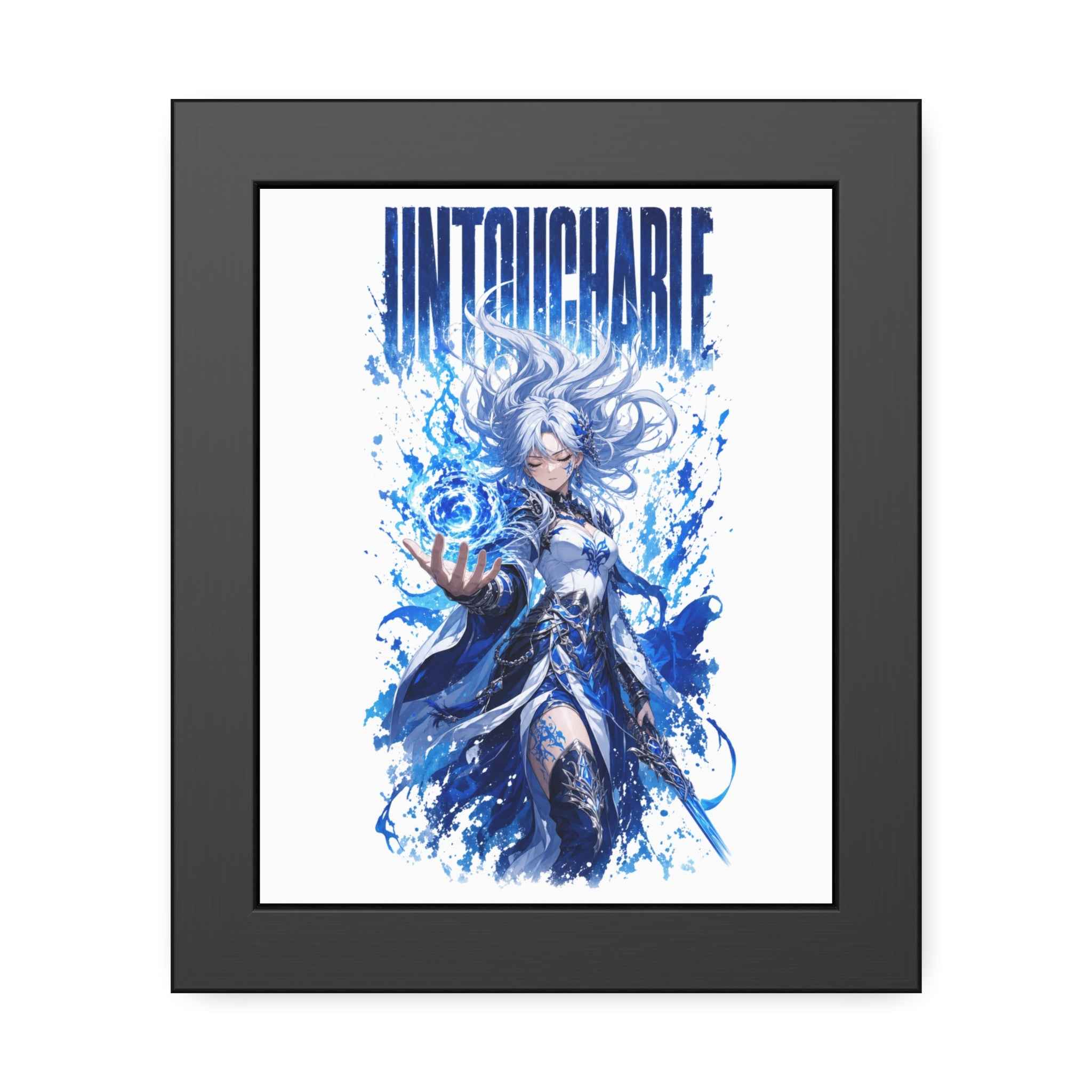 Untouchable Framed Art Poster — Blue Fantasy Sorceress Print