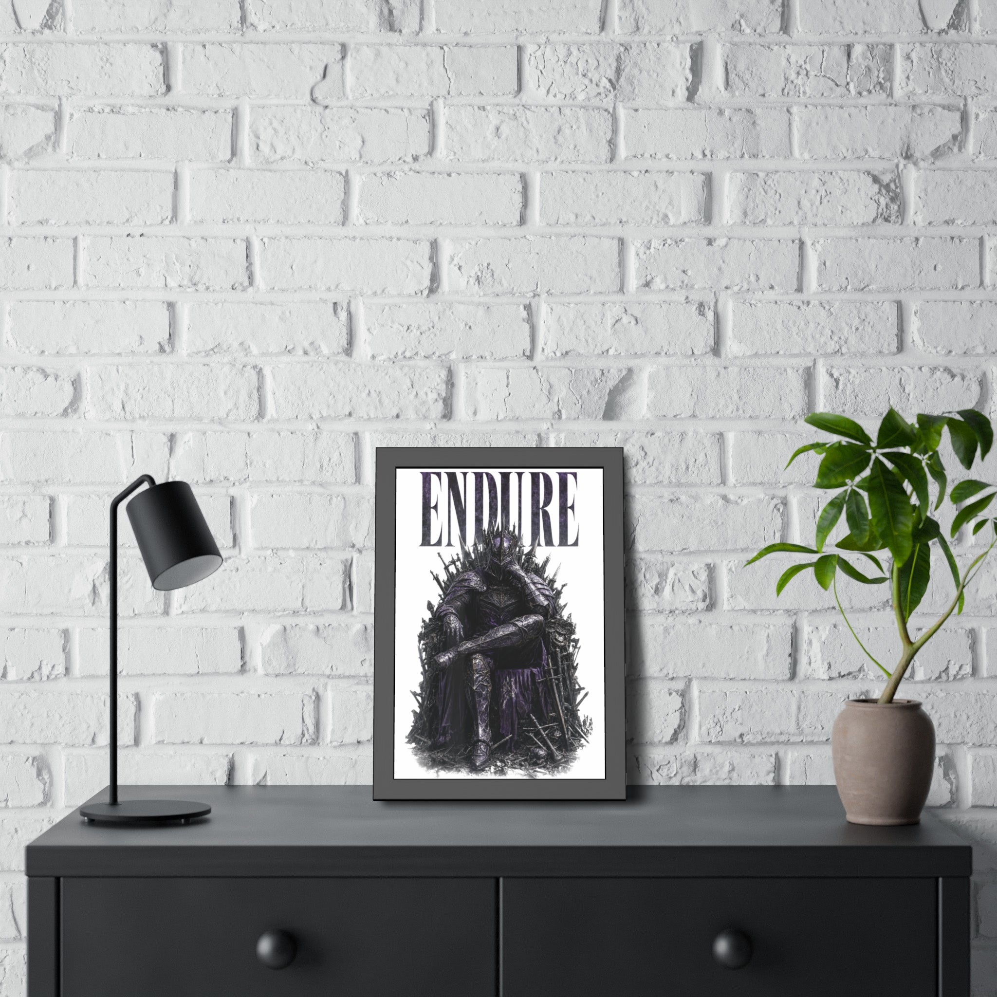 Endure Framed Poster — Dark Knight Throne  Art
