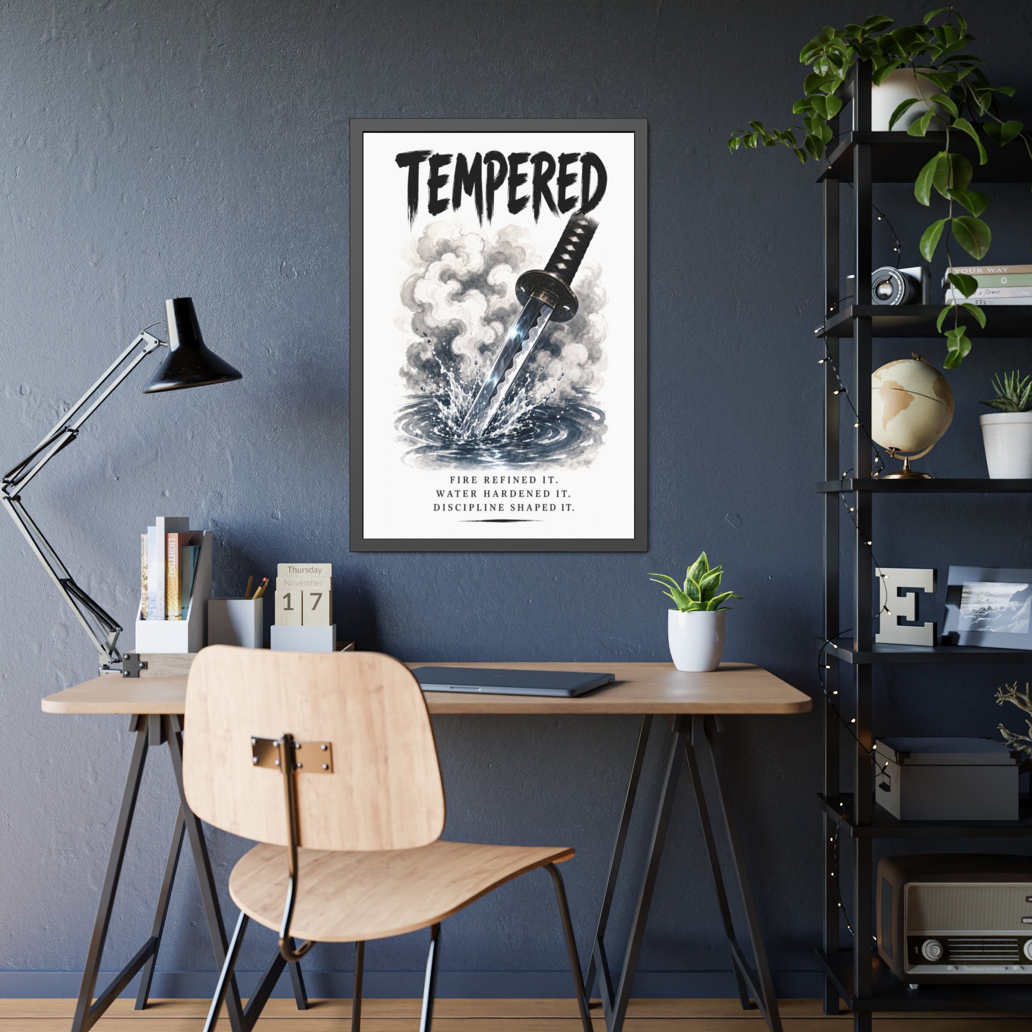 Tempered Samurai Sword Framed Poster