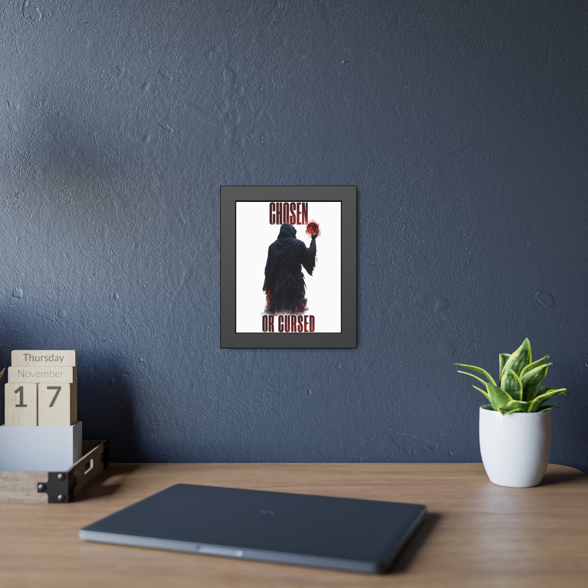 Framed Poster - "Chosen or Cursed" Dark Grim Reaper Art