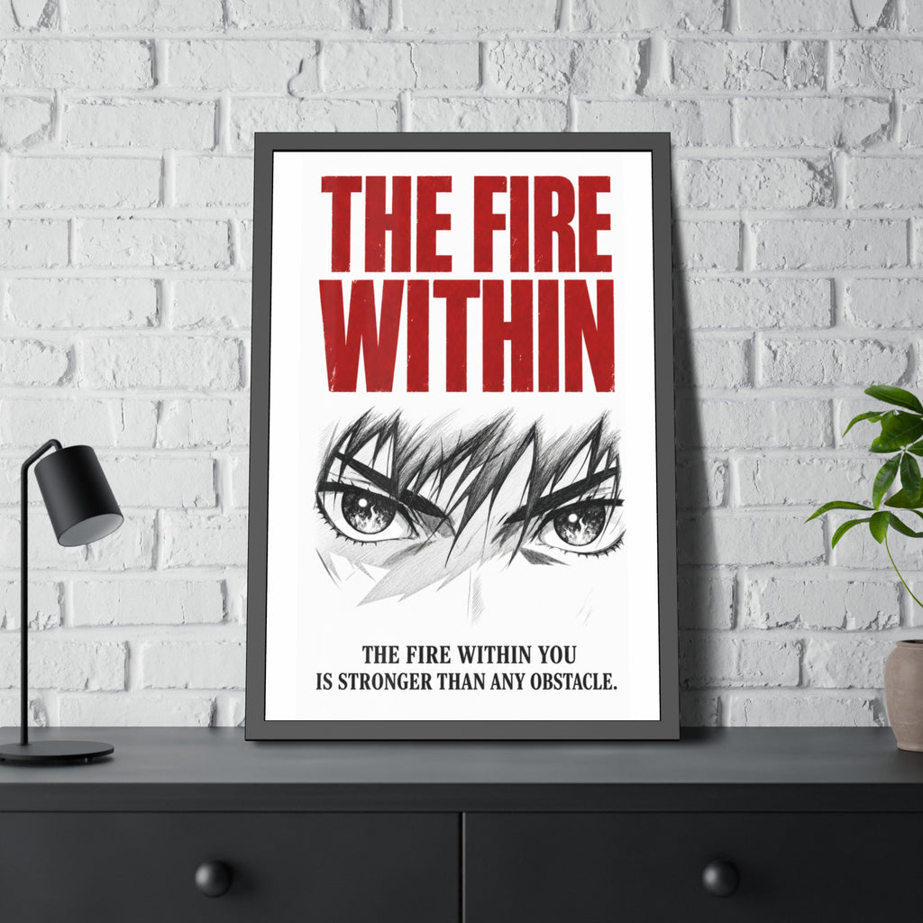 Framed Poster — 'The Fire Within' Motivational Wall Art