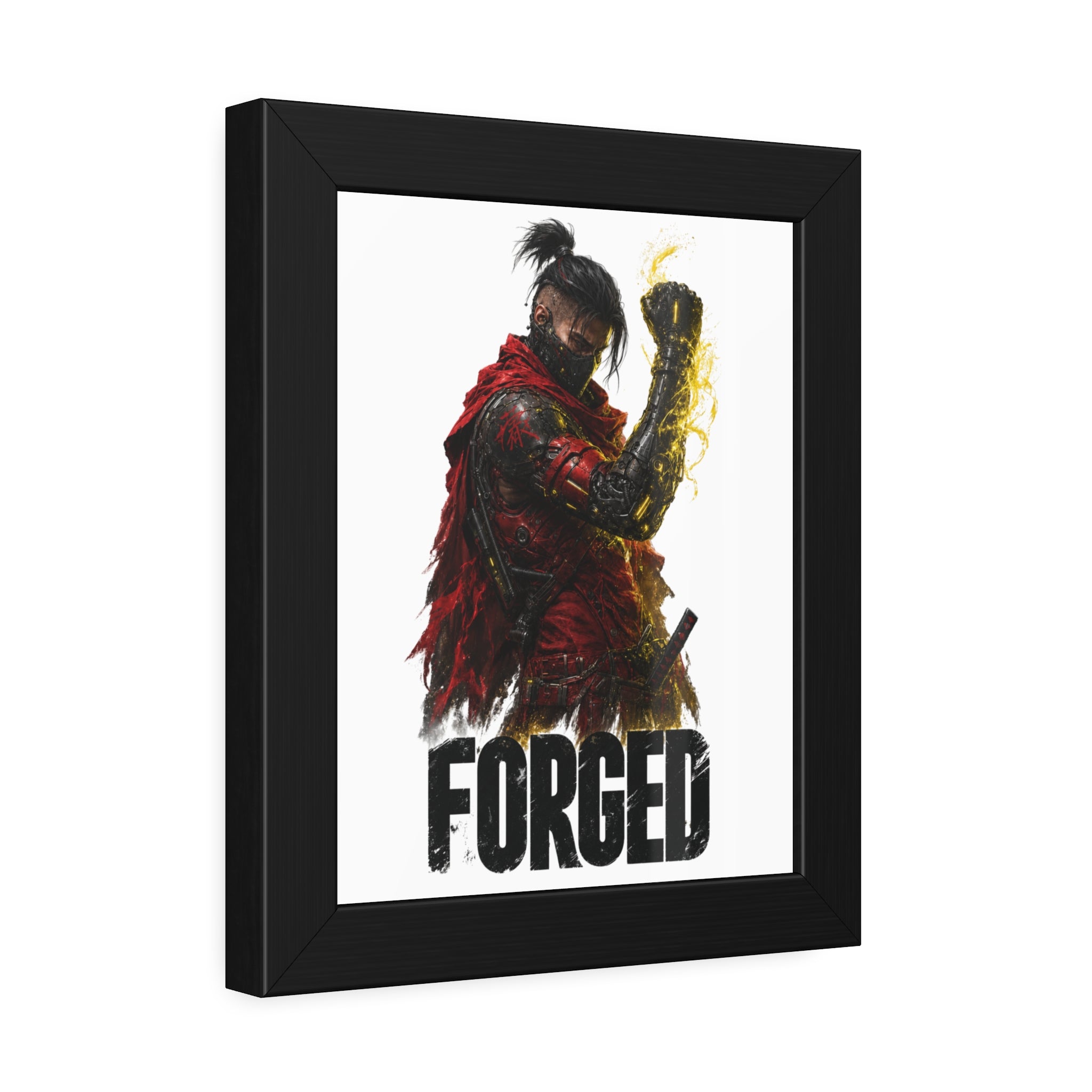 Forged Warrior Framed Poster — Samurai Fantasy Art Print