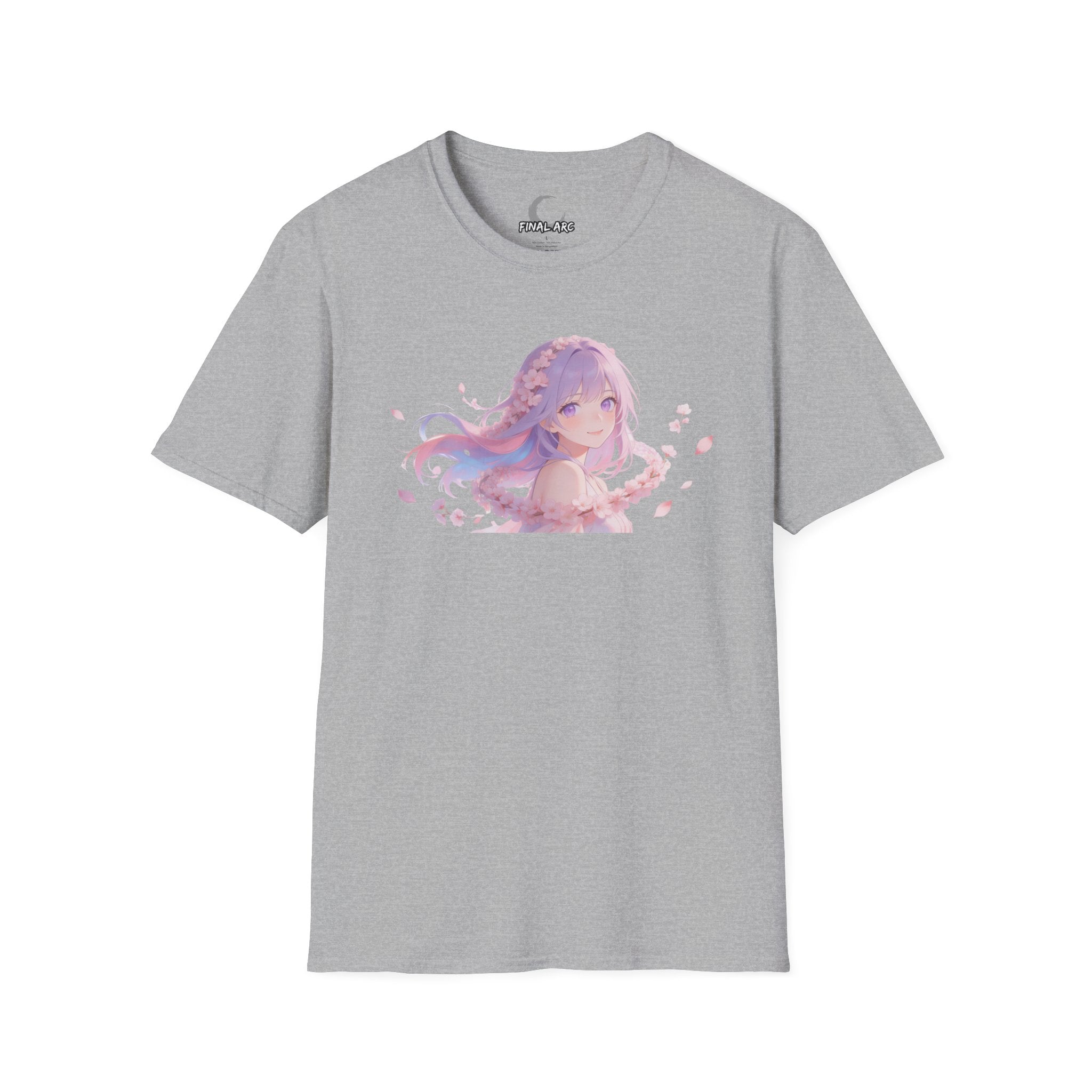 Anime Girl Floral Portrait T-Shirt