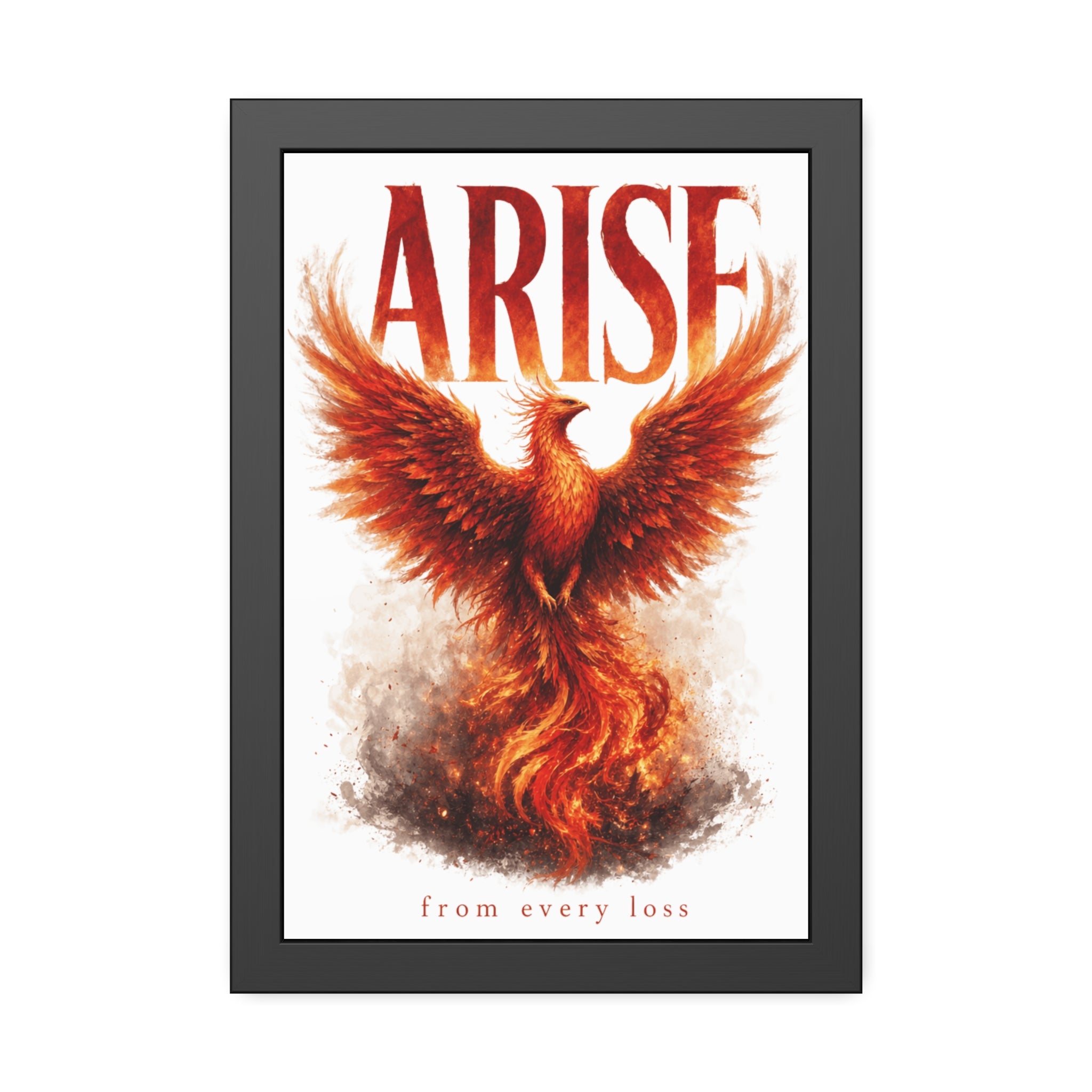 Framed Poster — "ARISE" Phoenix Art Print (Inspirational Wall Decor)