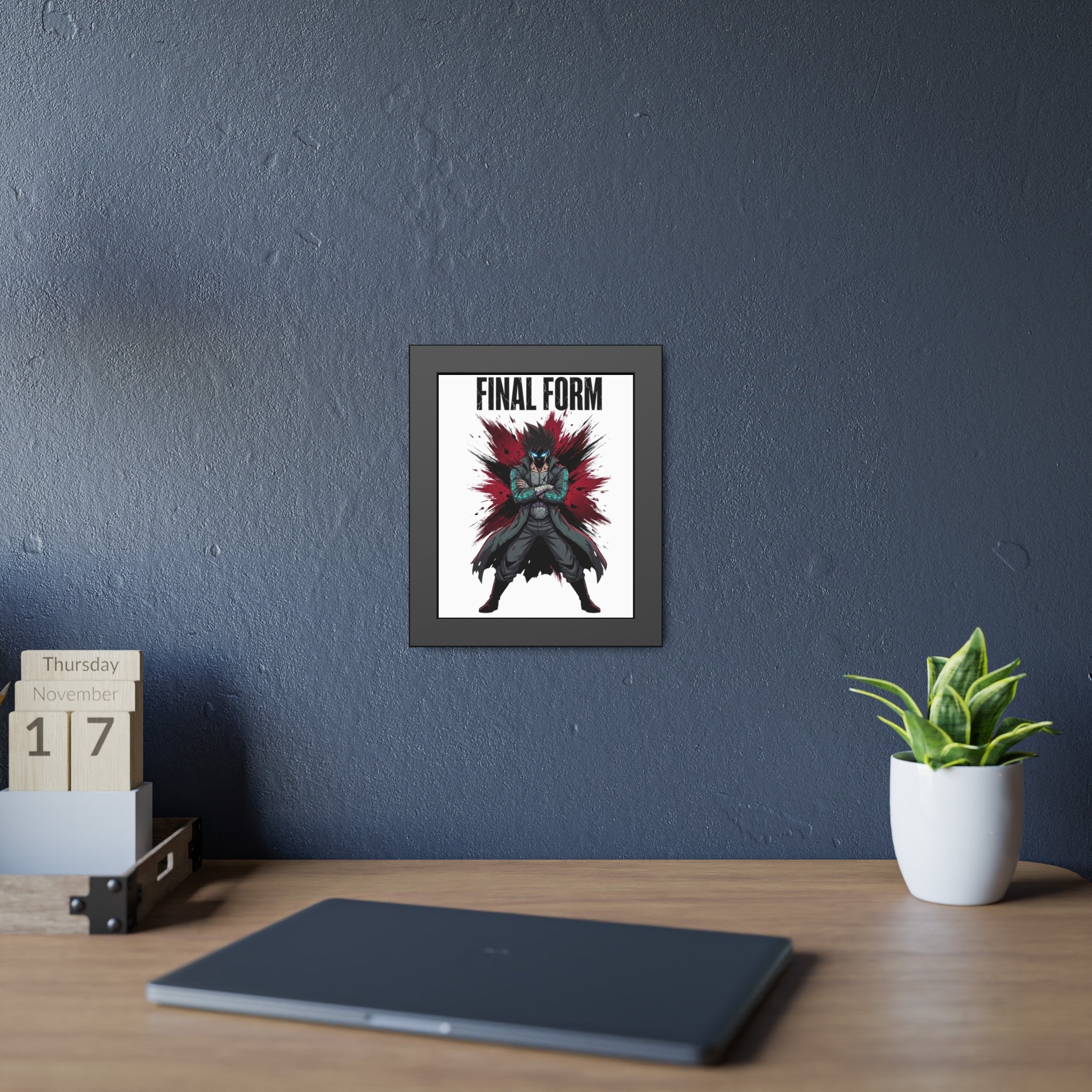 Final Form Framed Poster — Dark Anime Hero Art Print