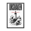 Framed Poster "UNSHAKEN" Lighthouse Art Print — Nautical Wall Decor