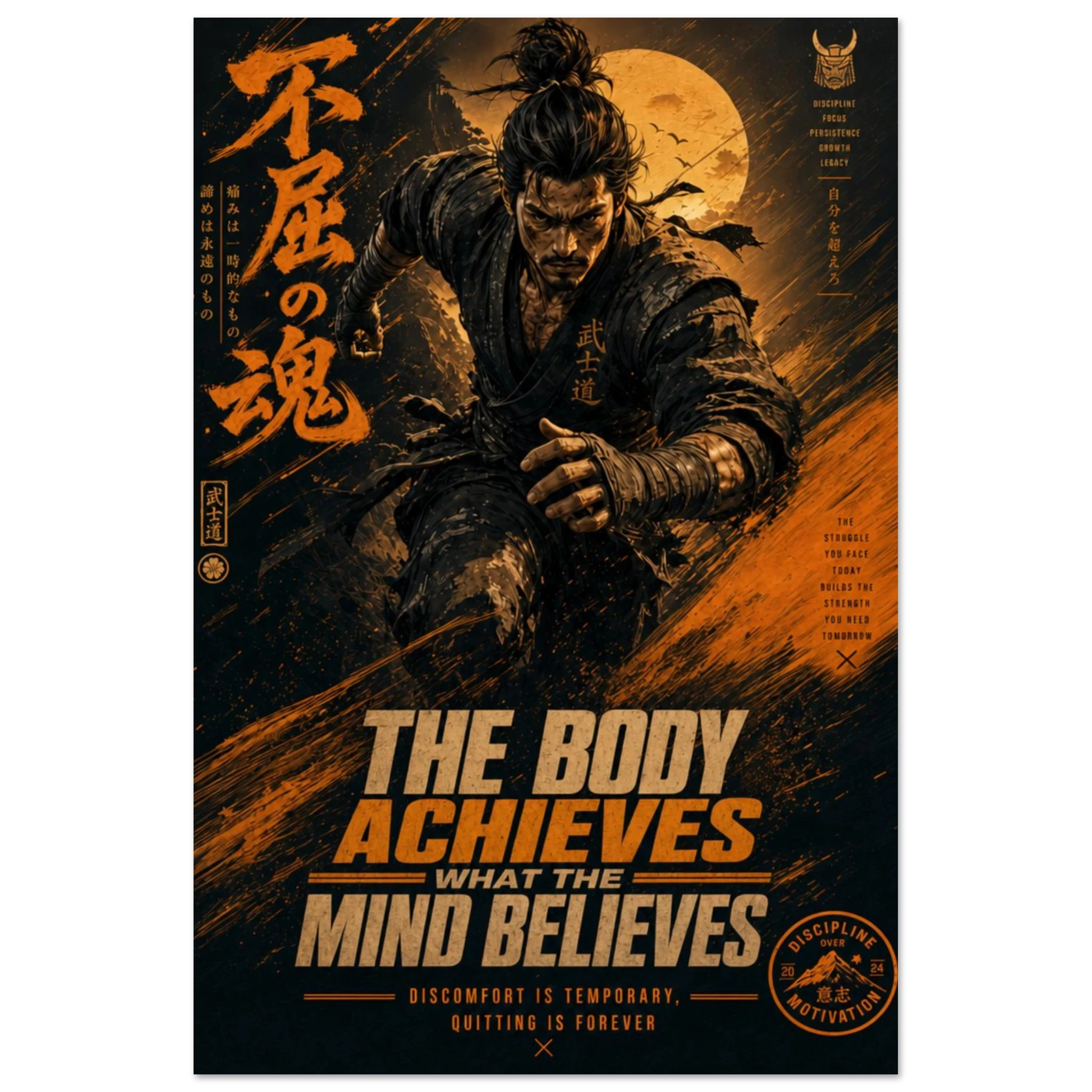 The Body Achieves | Warrior Mindset Metal Wall Art