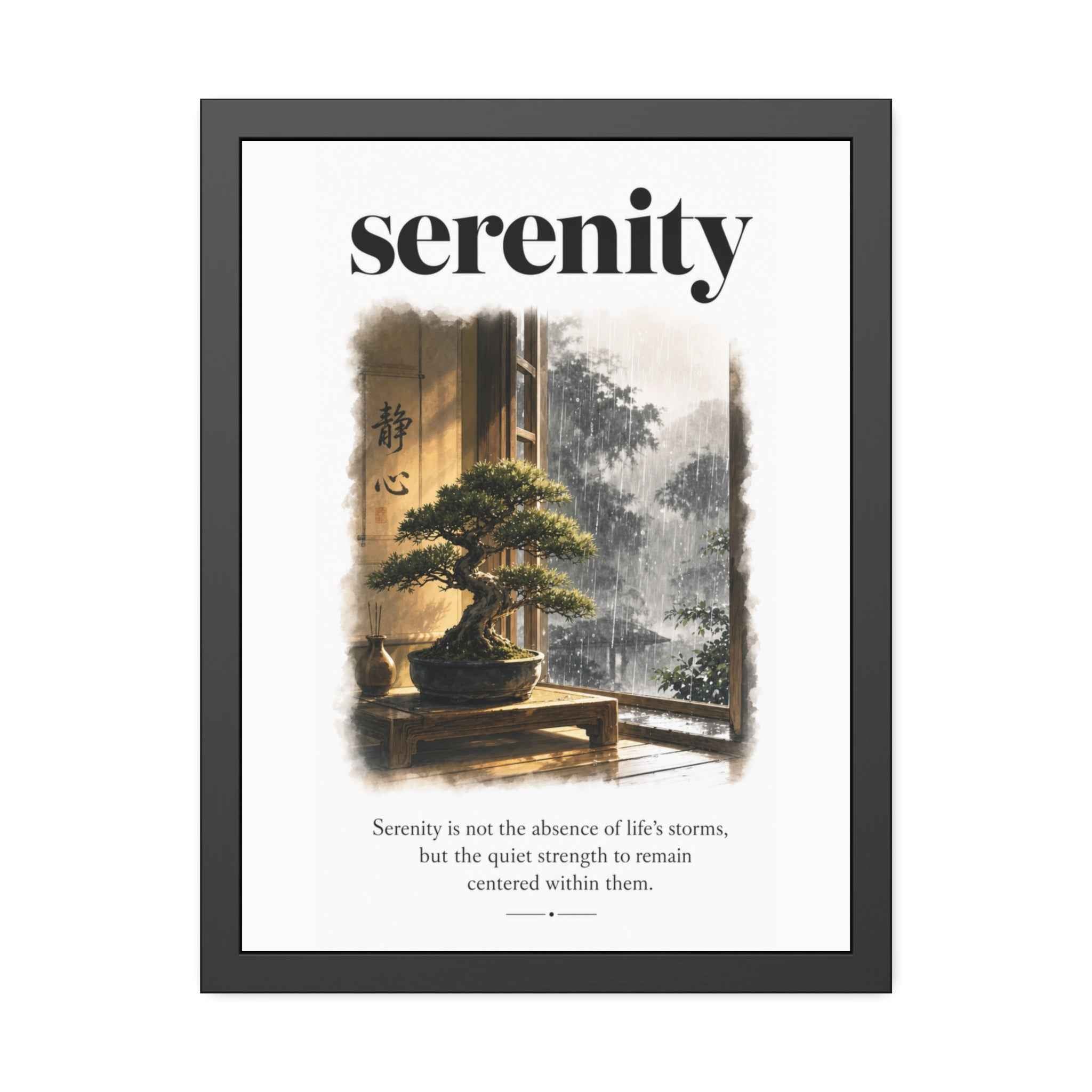 Framed Poster - "Serenity" Bonsai Art Print