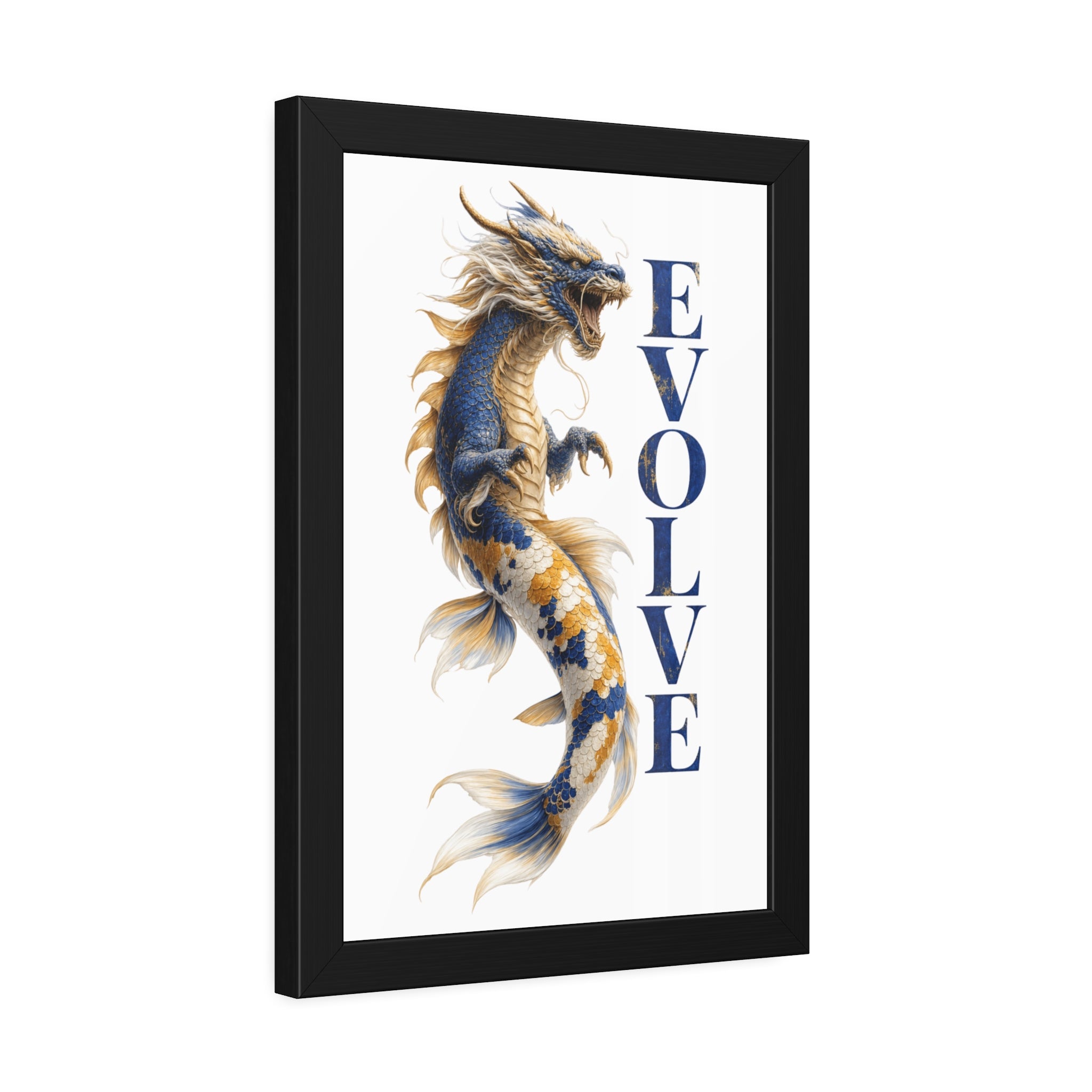 Evolve Dragon Koi Framed Poster