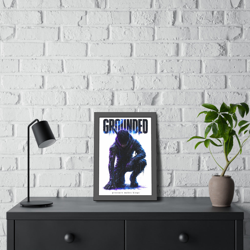 Framed Poster — 'GROUNDED' Motivational Sci‑Fi Art