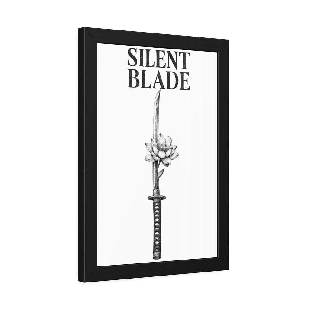 Silent Blade Framed Poster — Minimalist Samurai Sword Art Print