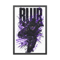 Blur Ninja Framed Poster — Purple Action Art Print