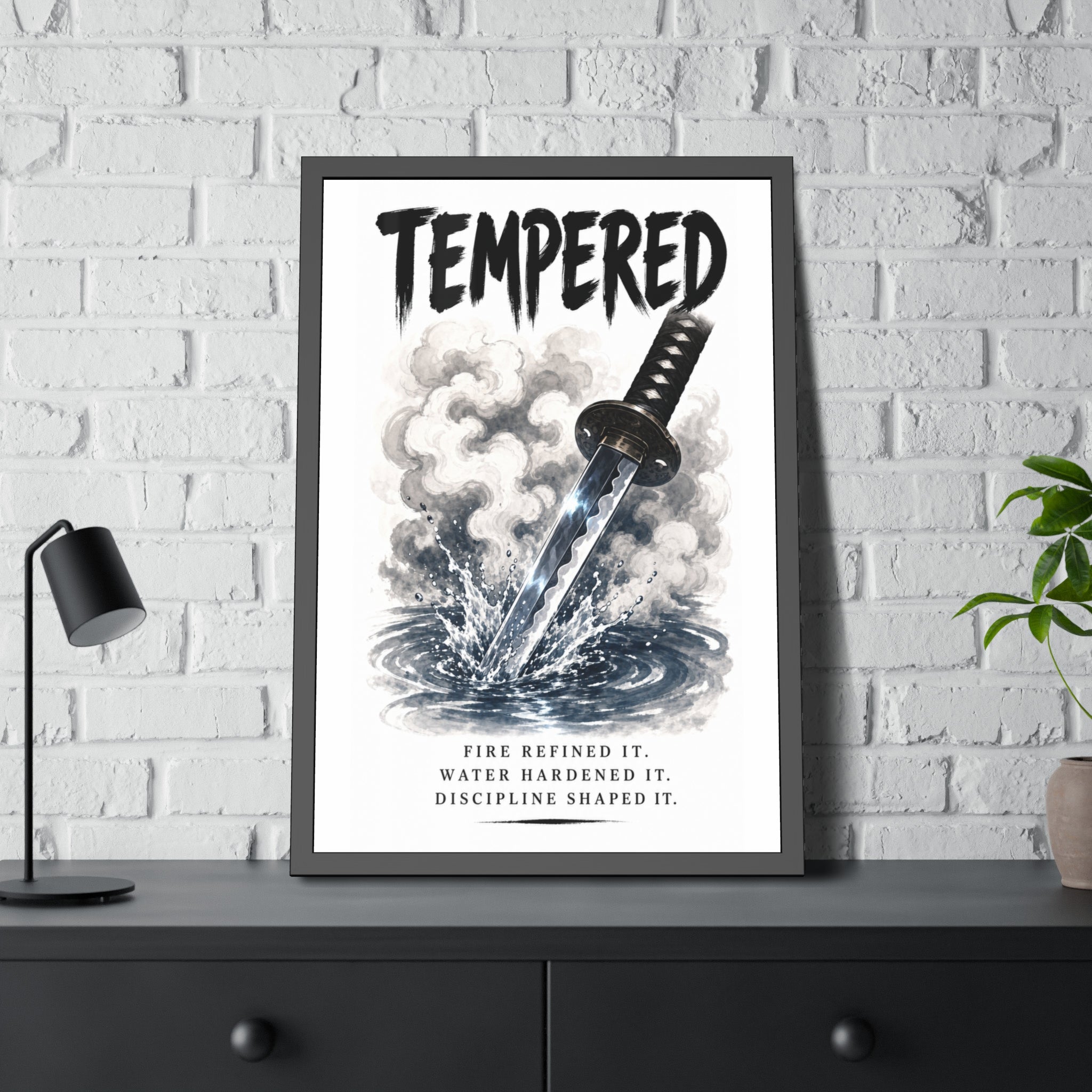Tempered Samurai Sword Framed Poster