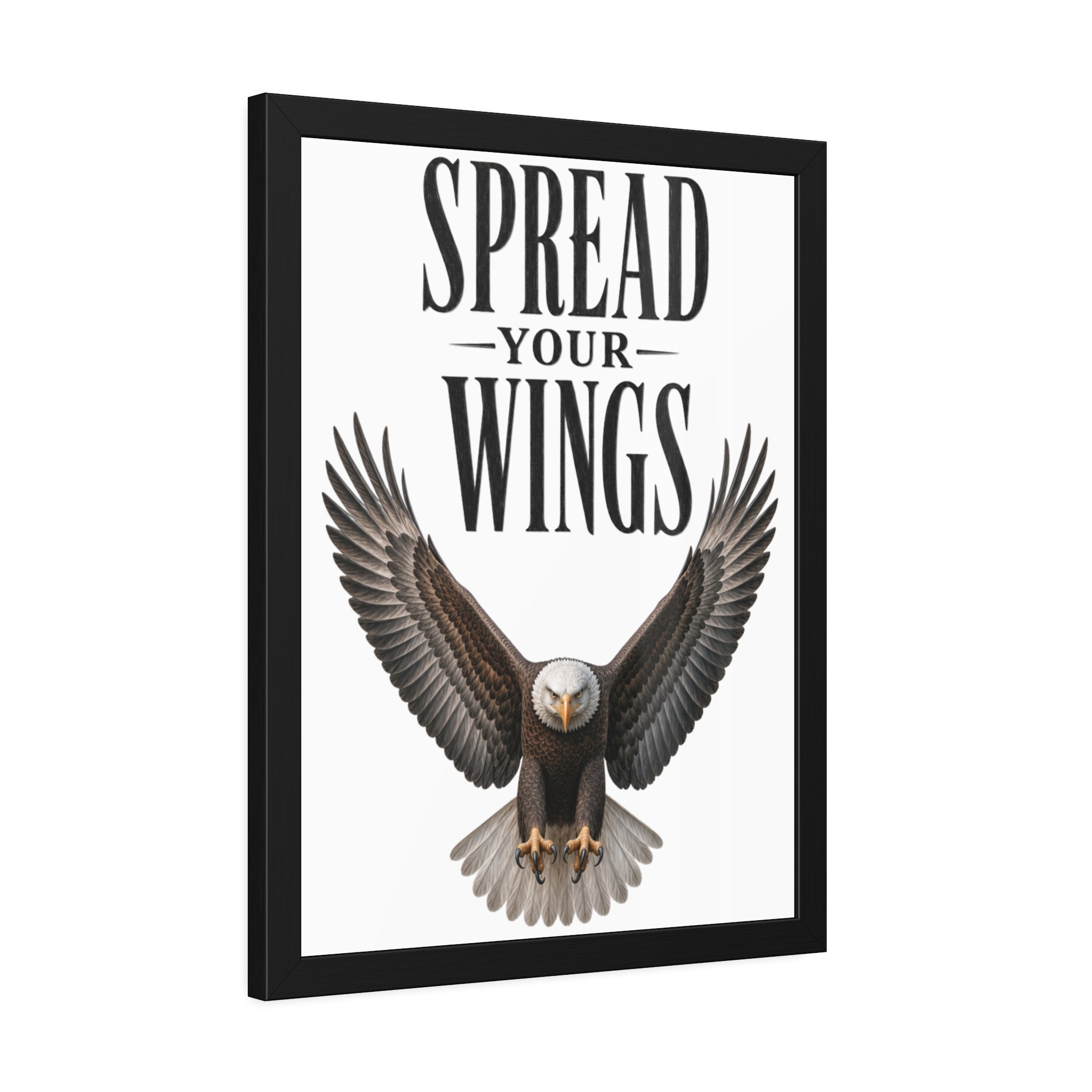 Framed Poster - "Spread Your Wings" Eagle Wall Art,