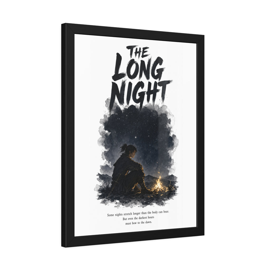 The Long Night Framed Poster — Campfire Night Sky Wall Art