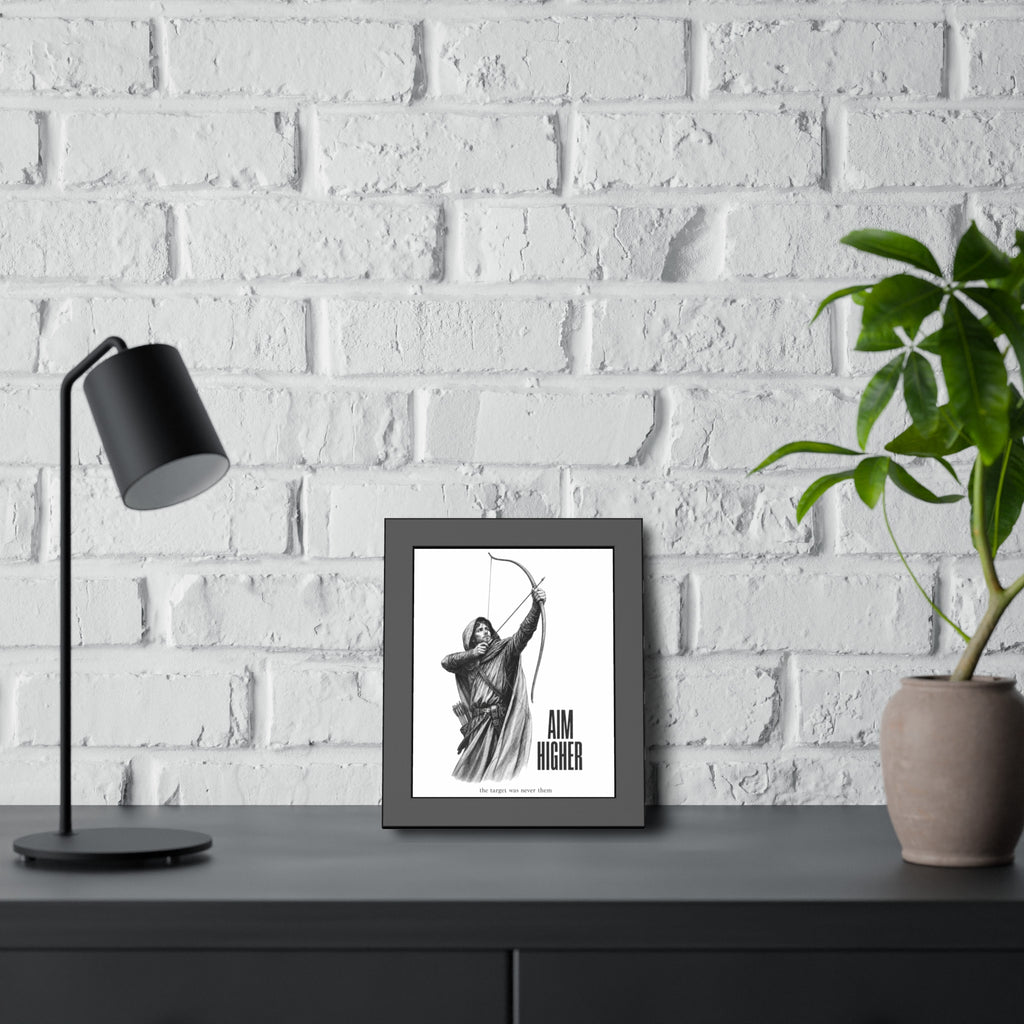 Aim Higher Framed Poster — Archer Wall Art Motivational Print
