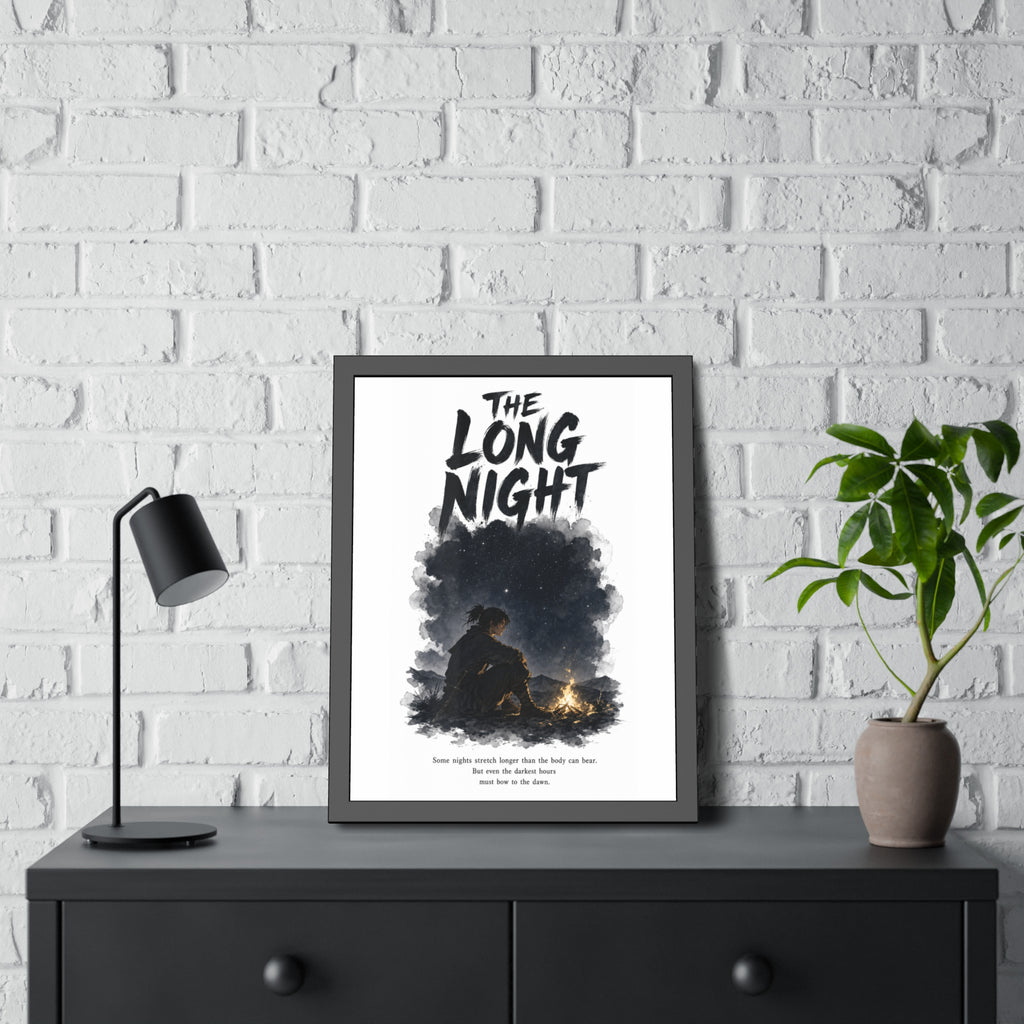 The Long Night Framed Poster — Campfire Night Sky Wall Art