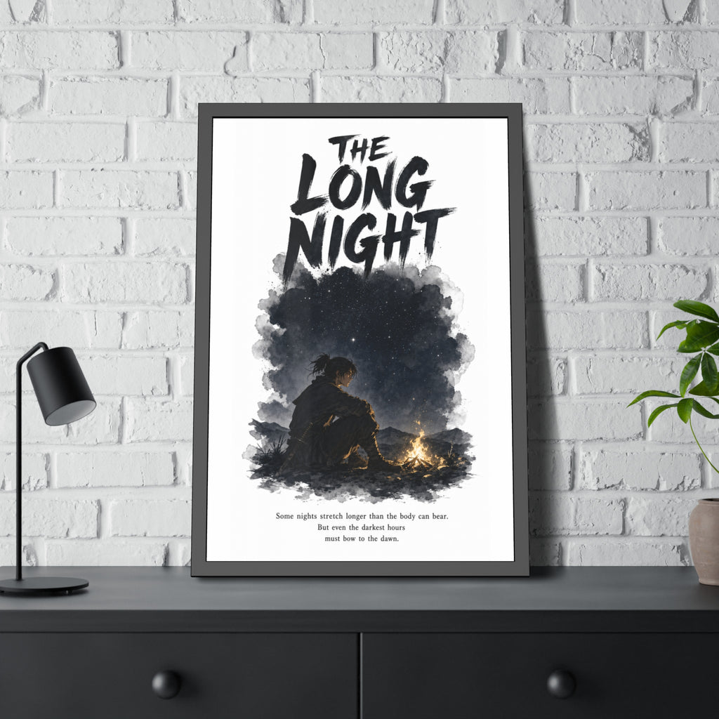 The Long Night Framed Poster — Campfire Night Sky Wall Art