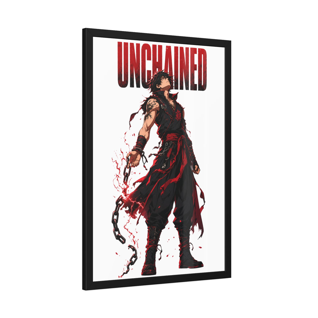 Unchained Warrior Framed Poster — Anime Fighter Wall Art