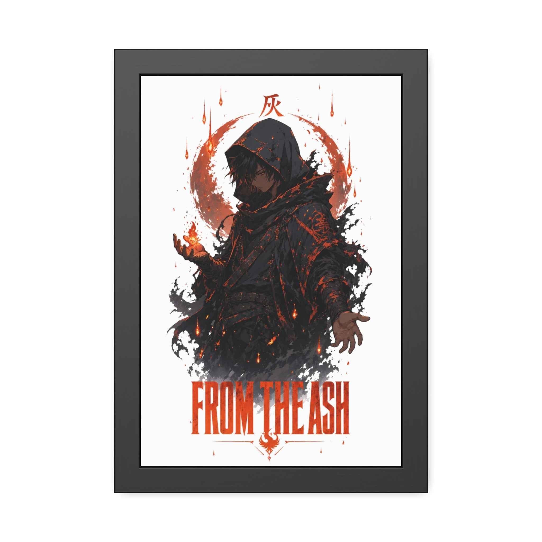 From the Ash Framed Poster — Dark Fantasy Hooded Figure Wall Art