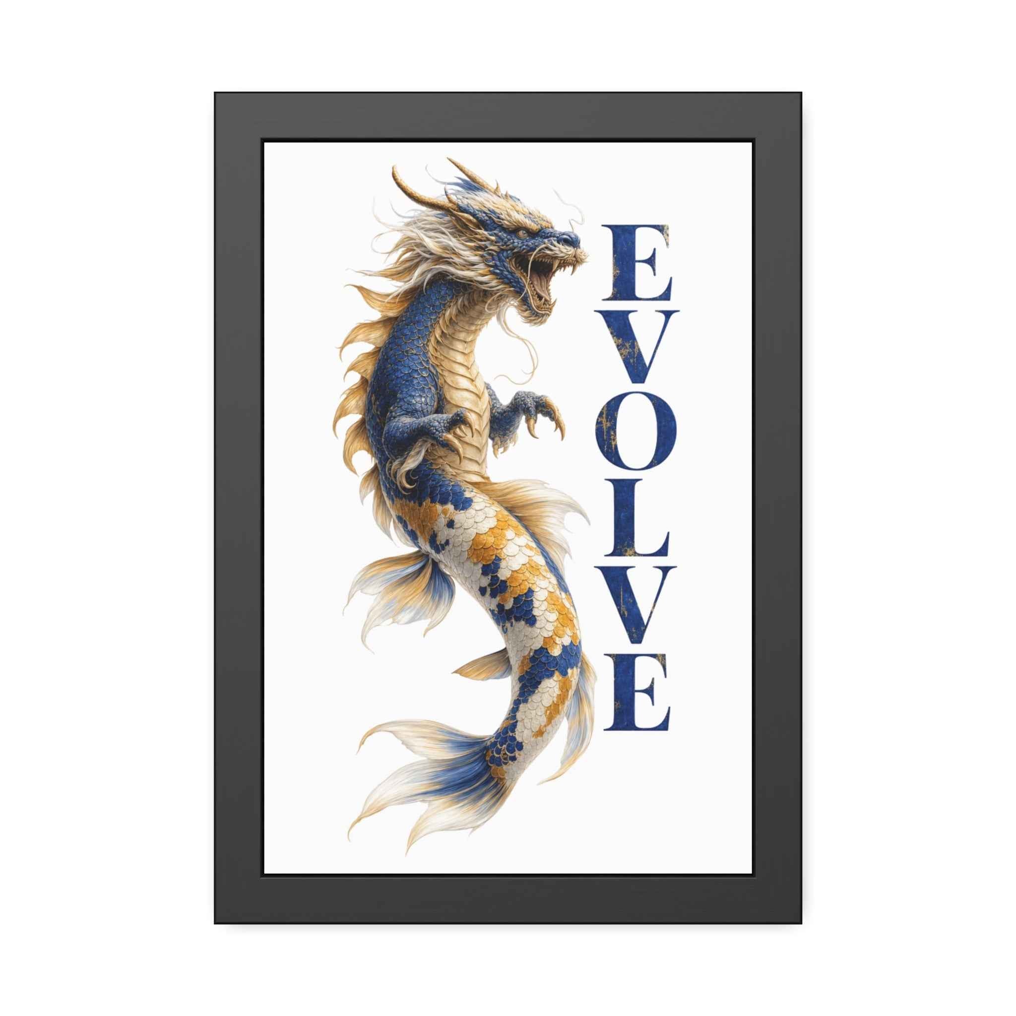 Evolve Dragon Koi Framed Poster