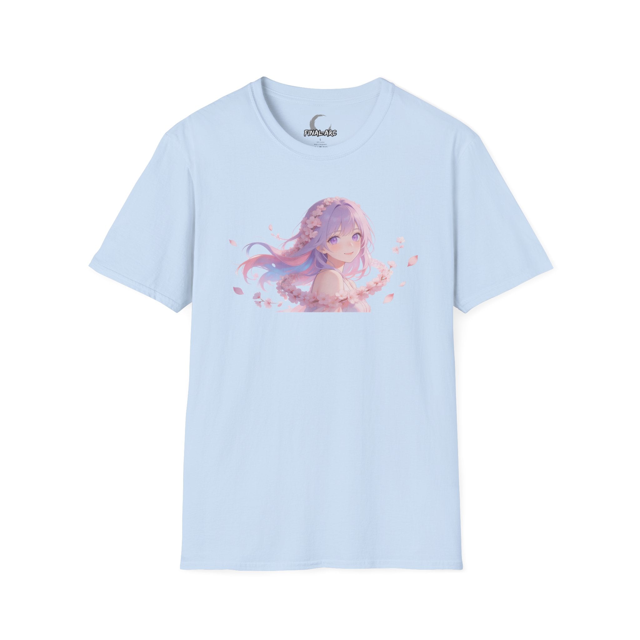 Anime Girl Floral Portrait T-Shirt