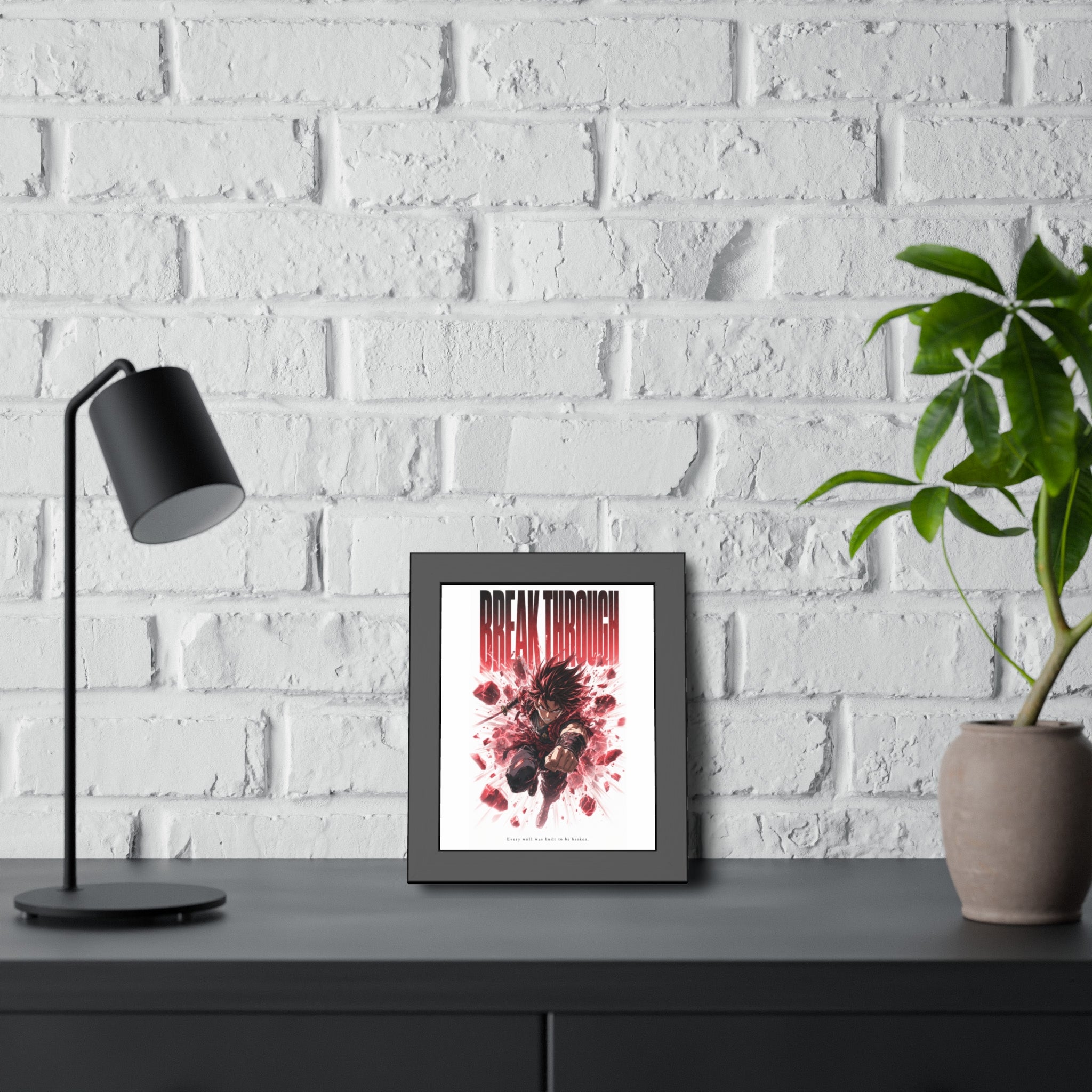 Break Through Framed Poster — Anime  Motivational Wall Art