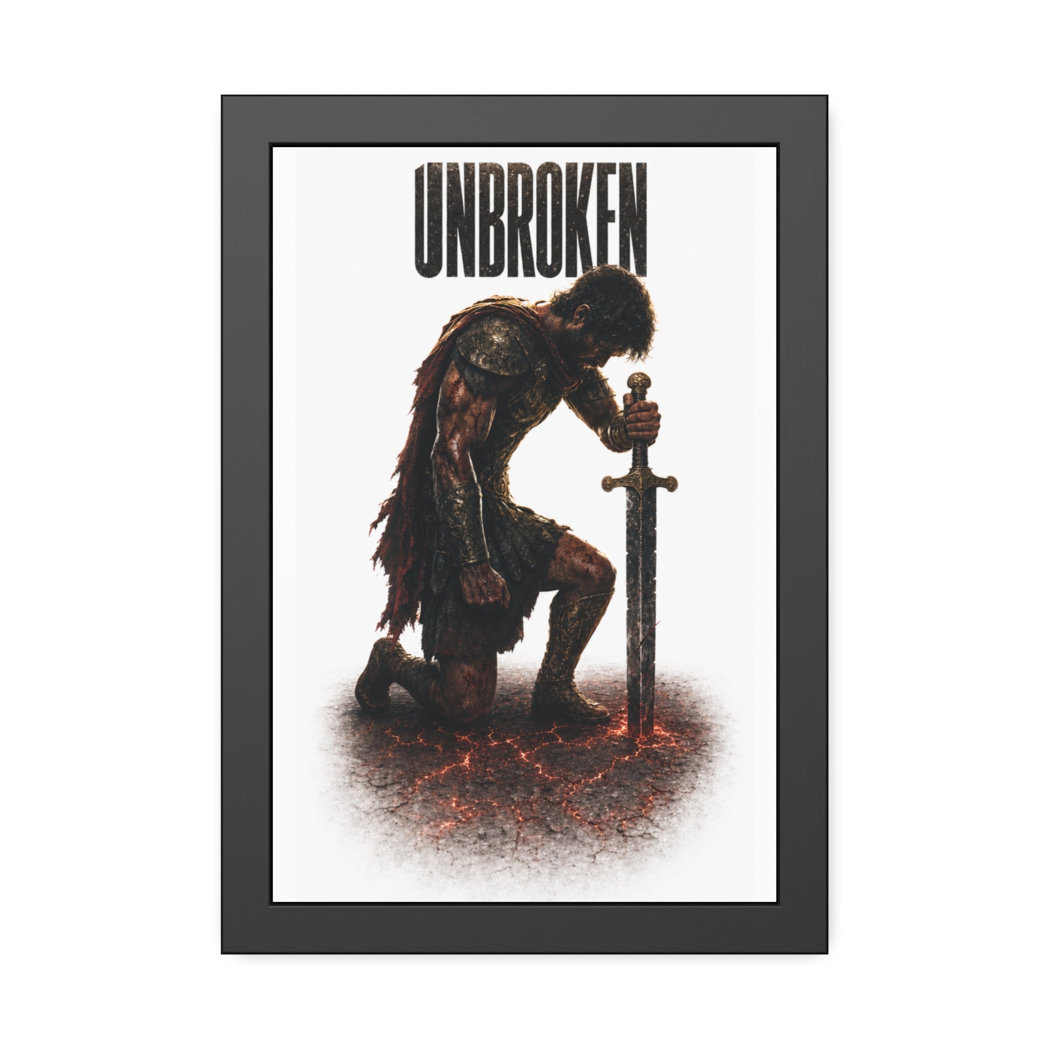 Unbroken Warrior Framed Poster: A Symbol of Resilience and Strength