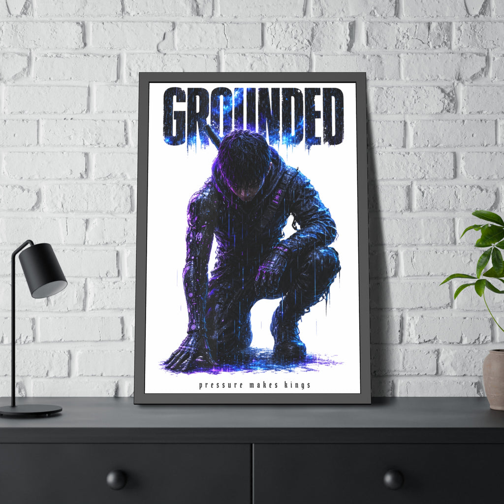 Framed Poster — 'GROUNDED' Motivational Sci‑Fi Art