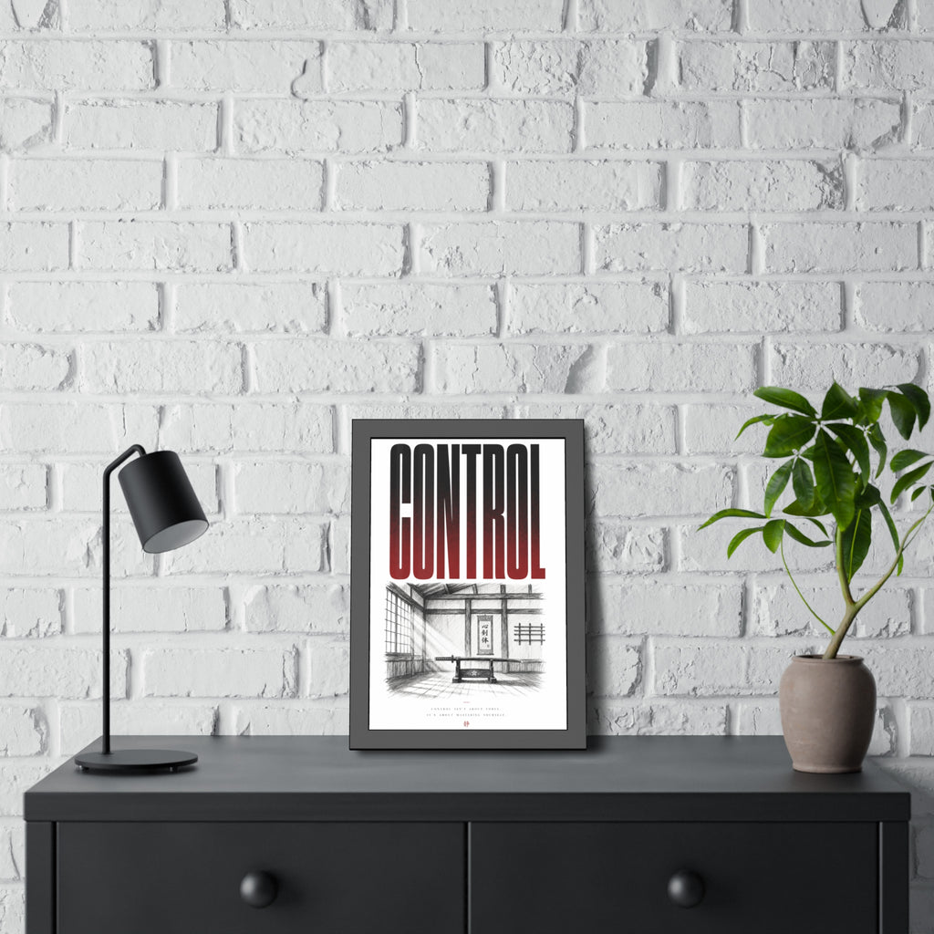 Control Framed Poster — Minimalist Japanese-Inspired Room Art Print