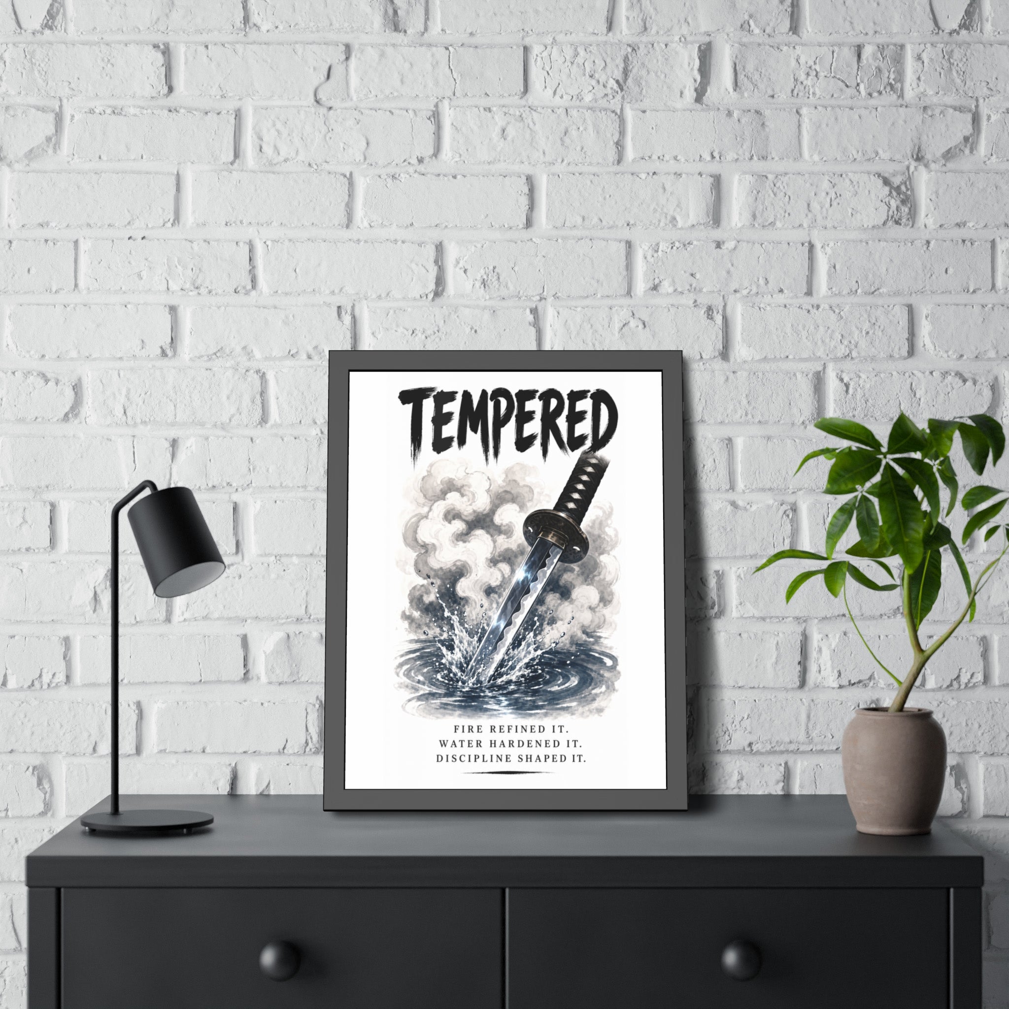 Tempered Samurai Sword Framed Poster
