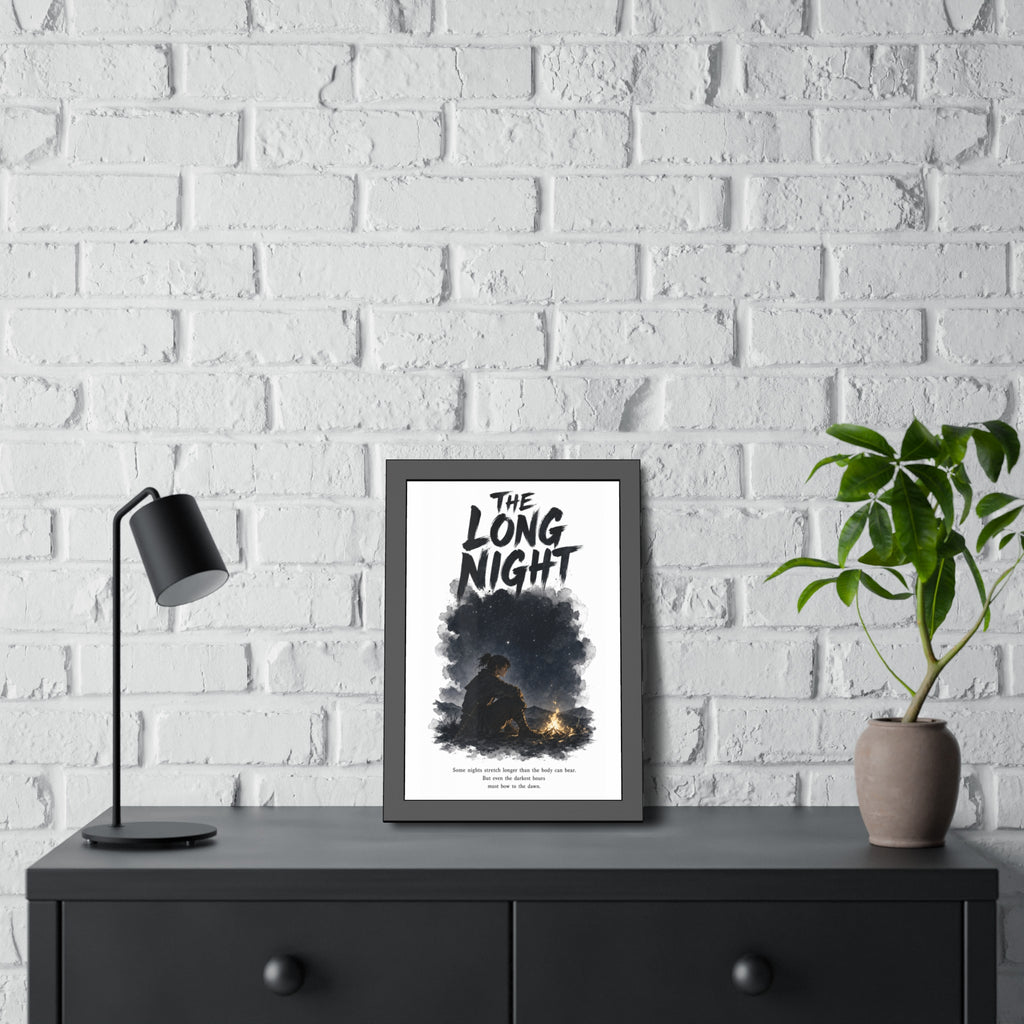 The Long Night Framed Poster — Campfire Night Sky Wall Art