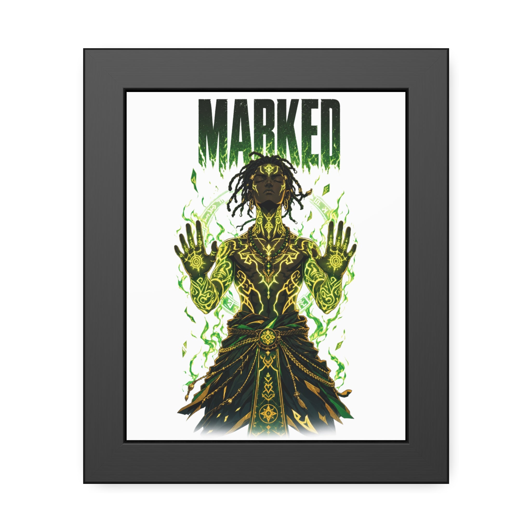 "MARKED" Mystic Warrior Art Print - Framed Poster for Bold Décor