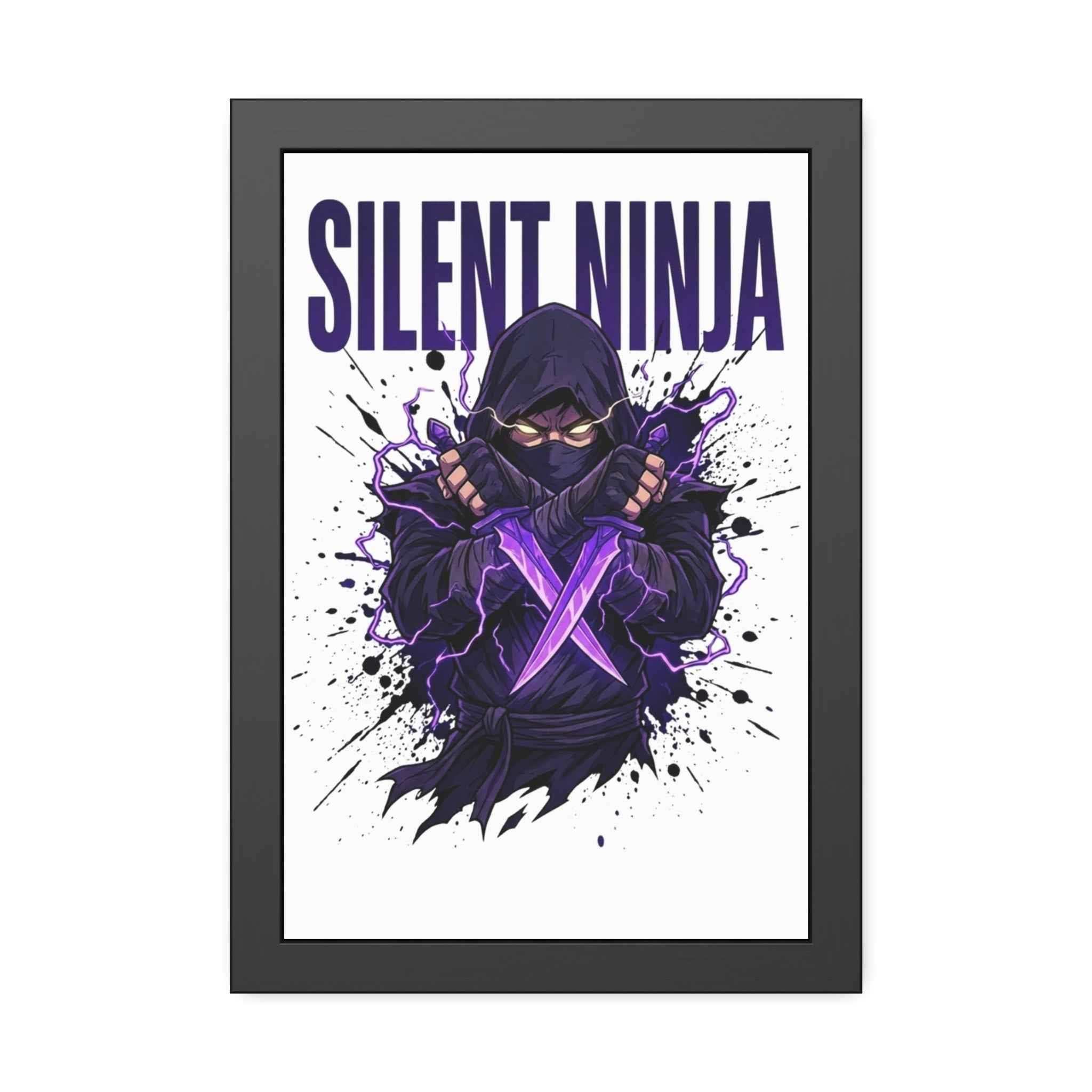 Silent Ninja Framed Poster — Purple Assassin Wall Art